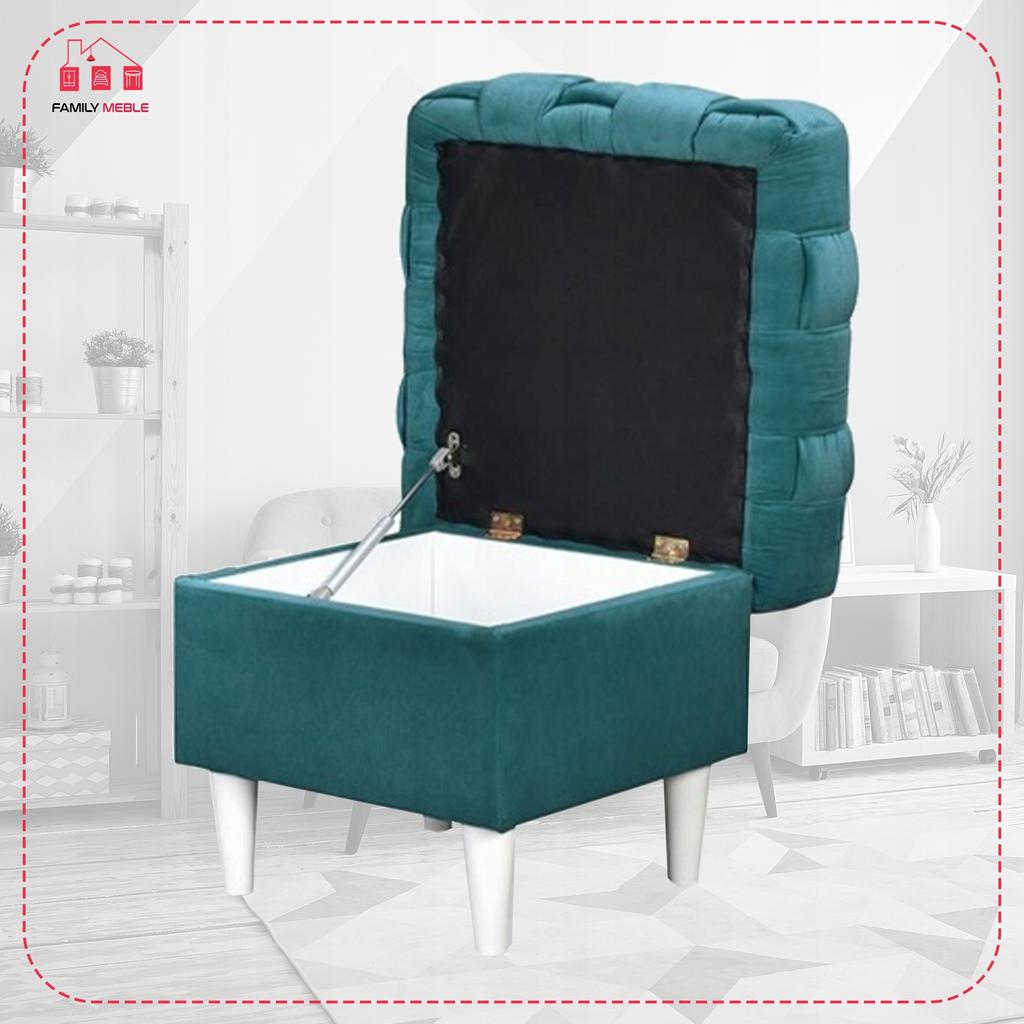 Carol Wing Chair with Footrest Scandinavian Family Meble Dirty Pink