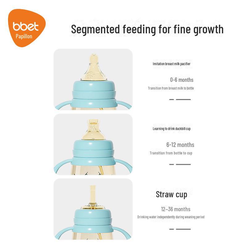 Children's Leak-Proof Straw Cup with Handles (Ages 1-3) – Anti-Choking PPSU Water Learning Bottle