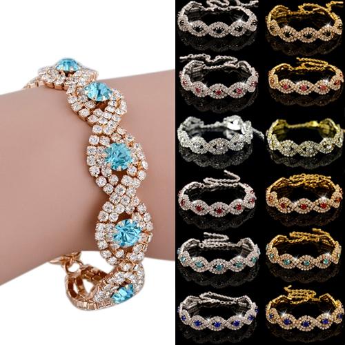 Elegant Deluxe Austrian Bracelet Women Infinity Bangle Gift