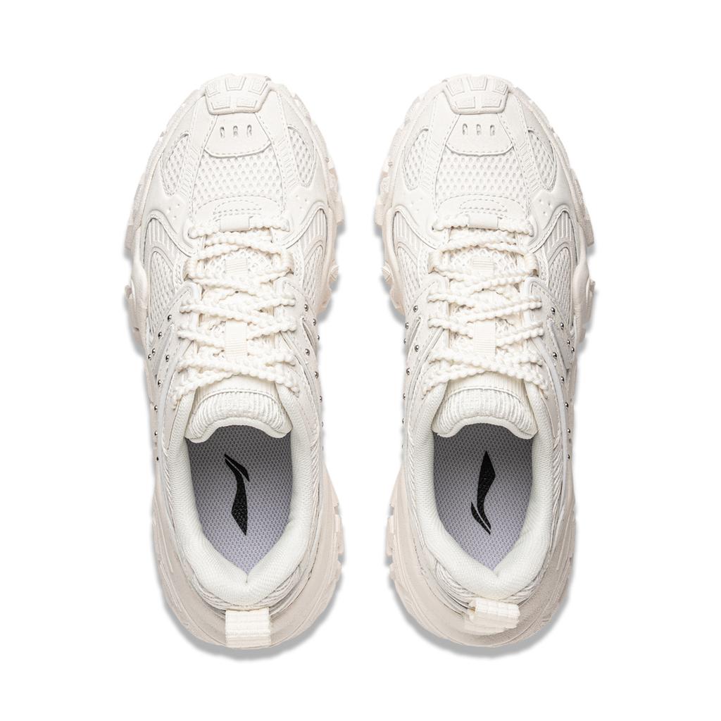 Li Ning Dune Strong Grip Retro Thick Sole Comfortable Shock Absorption Non-Slip Wear-Resistant Breathable Low-Top Casual Shoes Women sneaker AGCU328-1