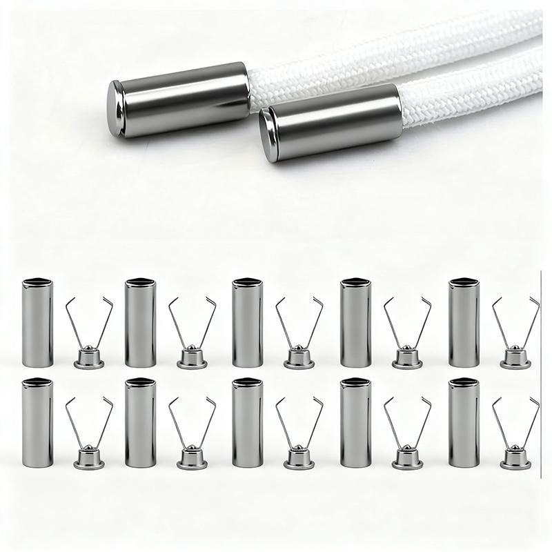 

10pcs Heavy Duty Cord Locks Adjustable Metal Clips Secure Fastening for Shoelaces Bags Hoodies DIY Crafts Organizing Cables