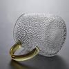 Hammer Glass Breakfast Cup Handle Design Gold Thread Cappuccino Coffee Cup Colorful Transparent Crystal Tea Service