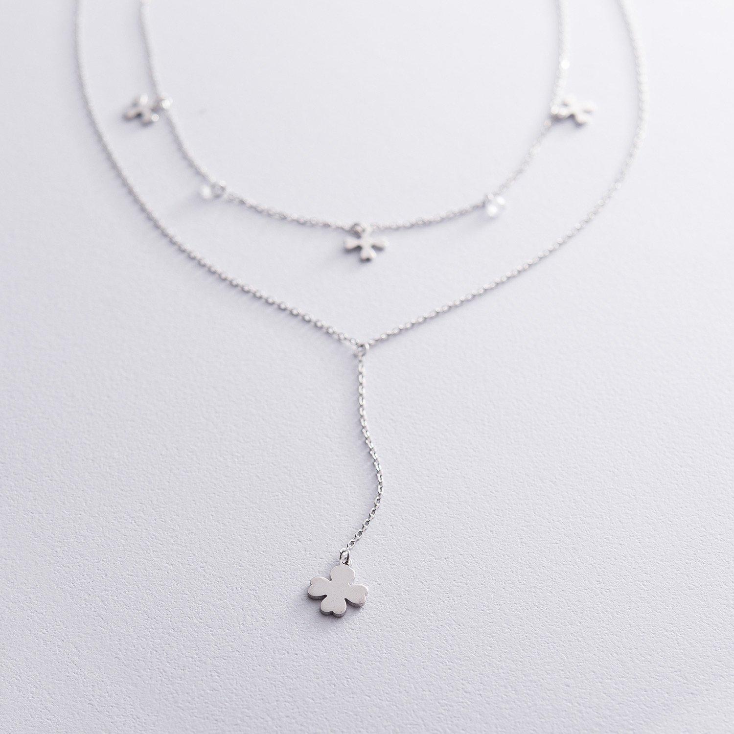 

Подвійне срібний браслет з фіанітами Oniks 40 срібний