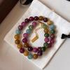 Tourmaline Necklace - Colorful Dopamine Natural Stone Bead Collar Chain - Elegant Neck Chain