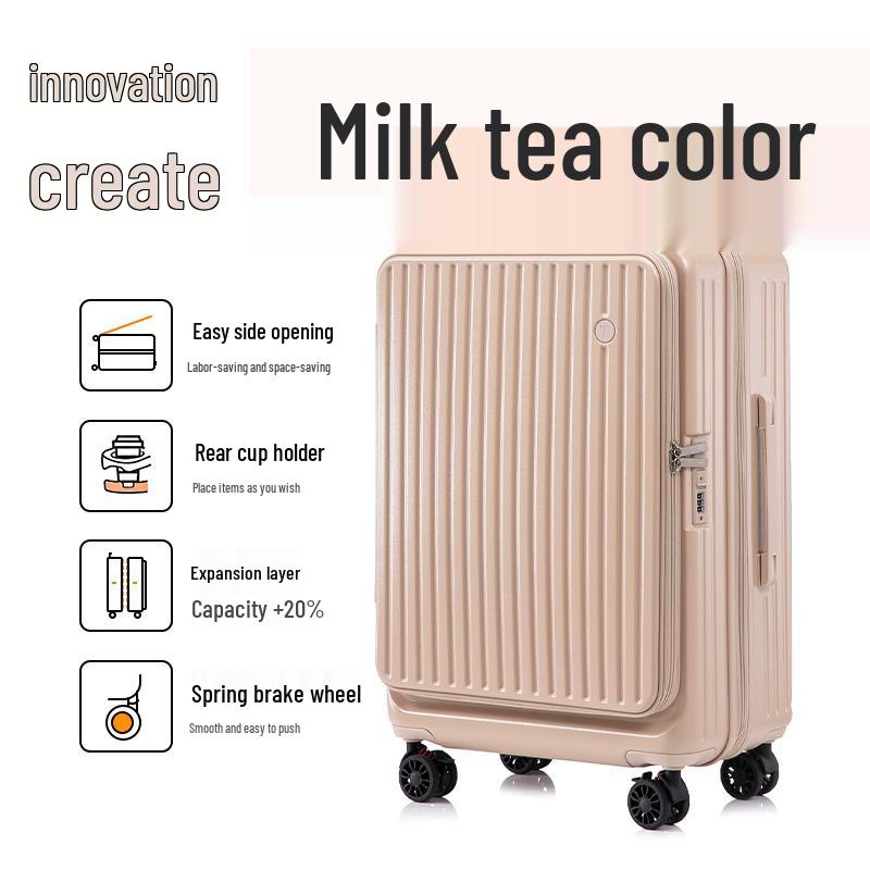 20-Inch Expandable Side-Opening Trolley Suitcase for Men & Women - Multifunctional Travel Carry-On