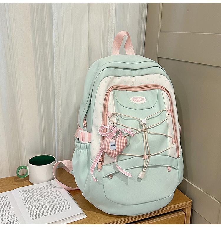 Schoolbag new Japanese ins high value fresh sweet candy color backpack junior high school students lightweight travel backpack
