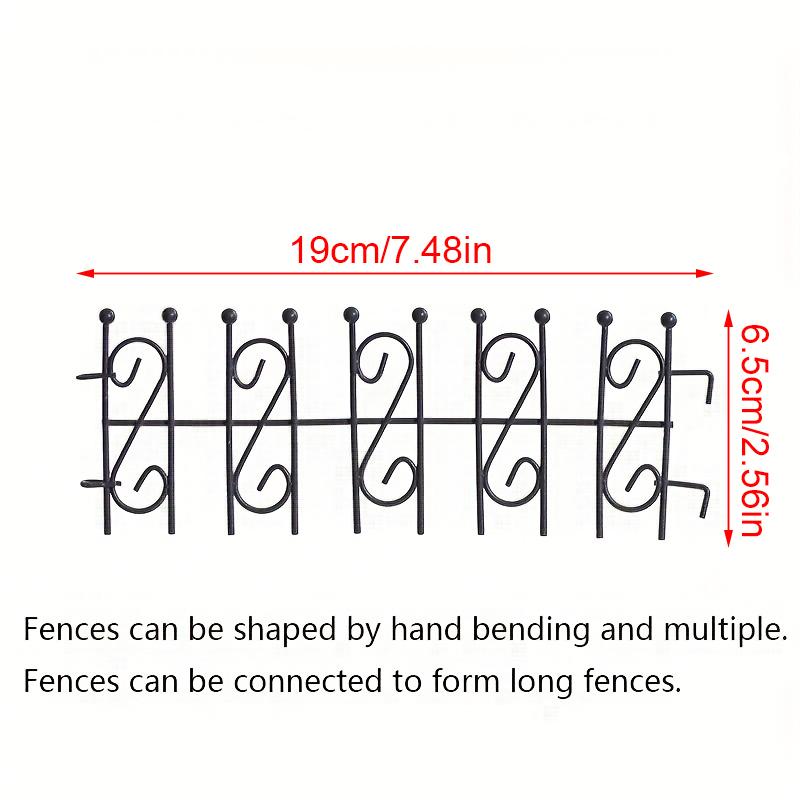 1PC Small Planter Railing for Indoor/Outdoor Use Handcrafted Wrought Iron Garden Ornament 19x6.5cm