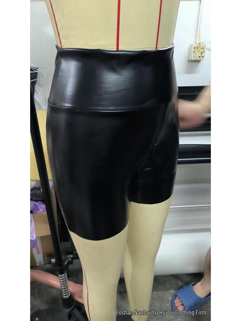 Evropský a americký styl matné PU kožené šortky s vysokým pasem - Sexy umělé kožené hotpants pro ženy