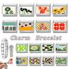 Fashion Green Scenery Lemon Cat Flower Eyes Piano Italian Charm Link Fit 9mm Stainless Steel Bracelet Girls' Making DIY Jewelry