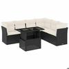 VidaXL Salon de jardin 7 pcs avec coussins noir résine tressée 3266606