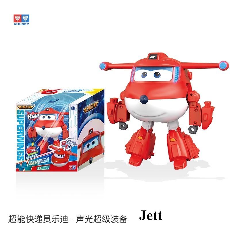 Auldey Original Super Wings Jett Toy Transforming Large Size Light&Sound Robot Holiday Gift for Boys Collectible Model Ornaments