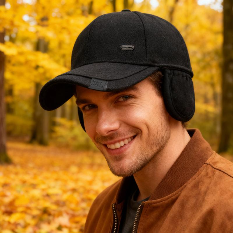 Winter Middle-Aged and Elderly Men's Cap Outdoor Thick Cap Velvet Warm Baseball Cap Ear Protection Cotton Cap