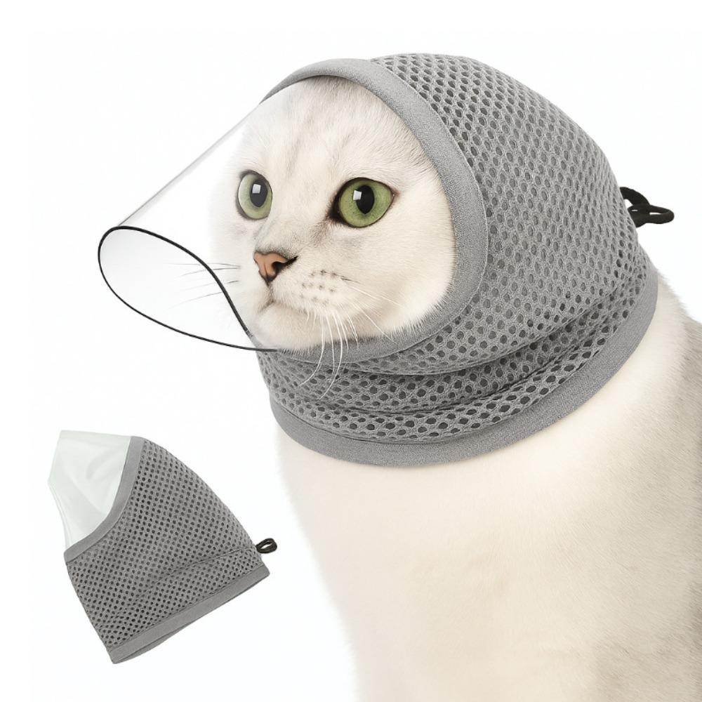 

Transparent Vision Cat Mouth Cover Adjustable Drawstring Pet Cat Mask Cat Muzzles Cat Restraint S