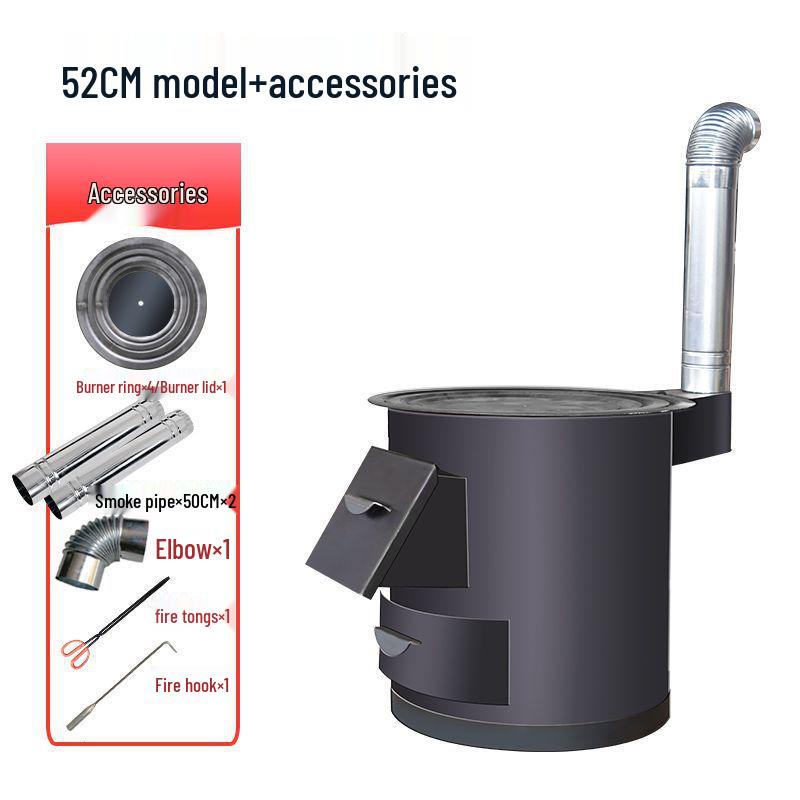 Portable Smokeless Wood-Burning Firewood Stove for Efficient Heating