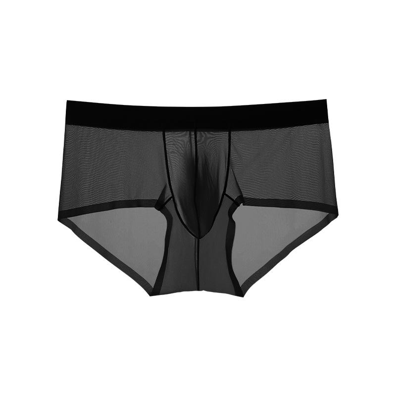 Men s Ultra-Thin Ice Silk Underwear - Cool, Breathable, Seamless Boxer Briefs for Summer 2XL