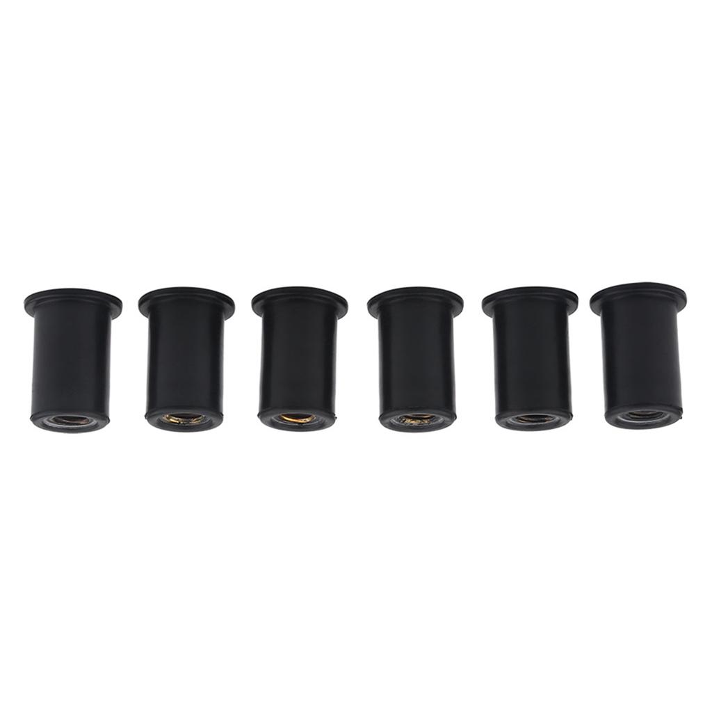 6pc M6 Durable Rubber Well Nuts Windshield Bolts for Motorcycles Kayak Canoe Boats