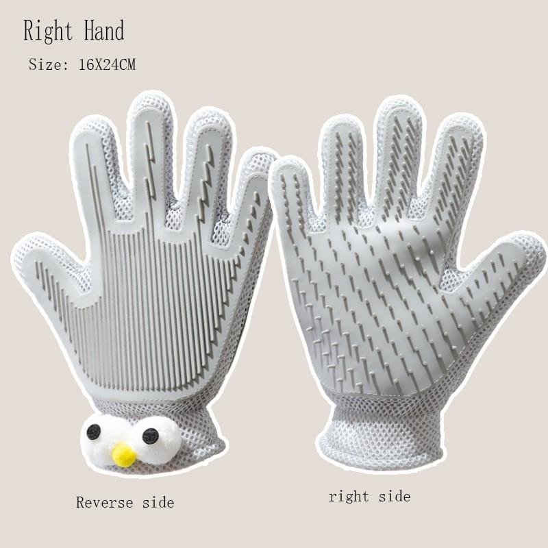 

Рукавички для прибирання домашніх тварин 1 шт. Купання кішок і собак Догляд Масаж Розгладжування Розпушування шерсті Гребінець Липка шерсть Липка шерсть Товари для тварин сірий колір