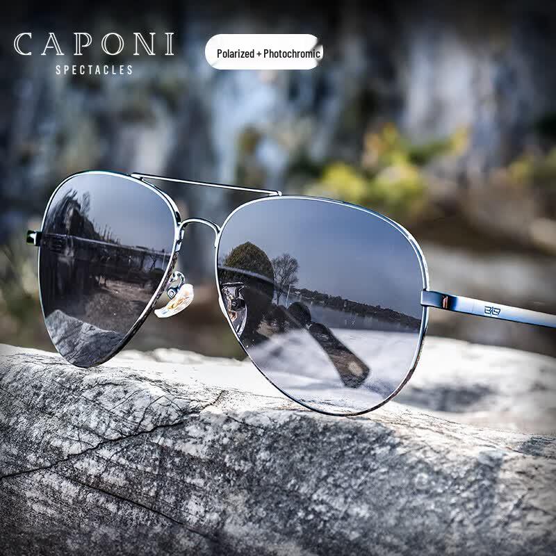 GIA BOLI Aviator Photochromic Polarized Day & Night Driving Sunglasses