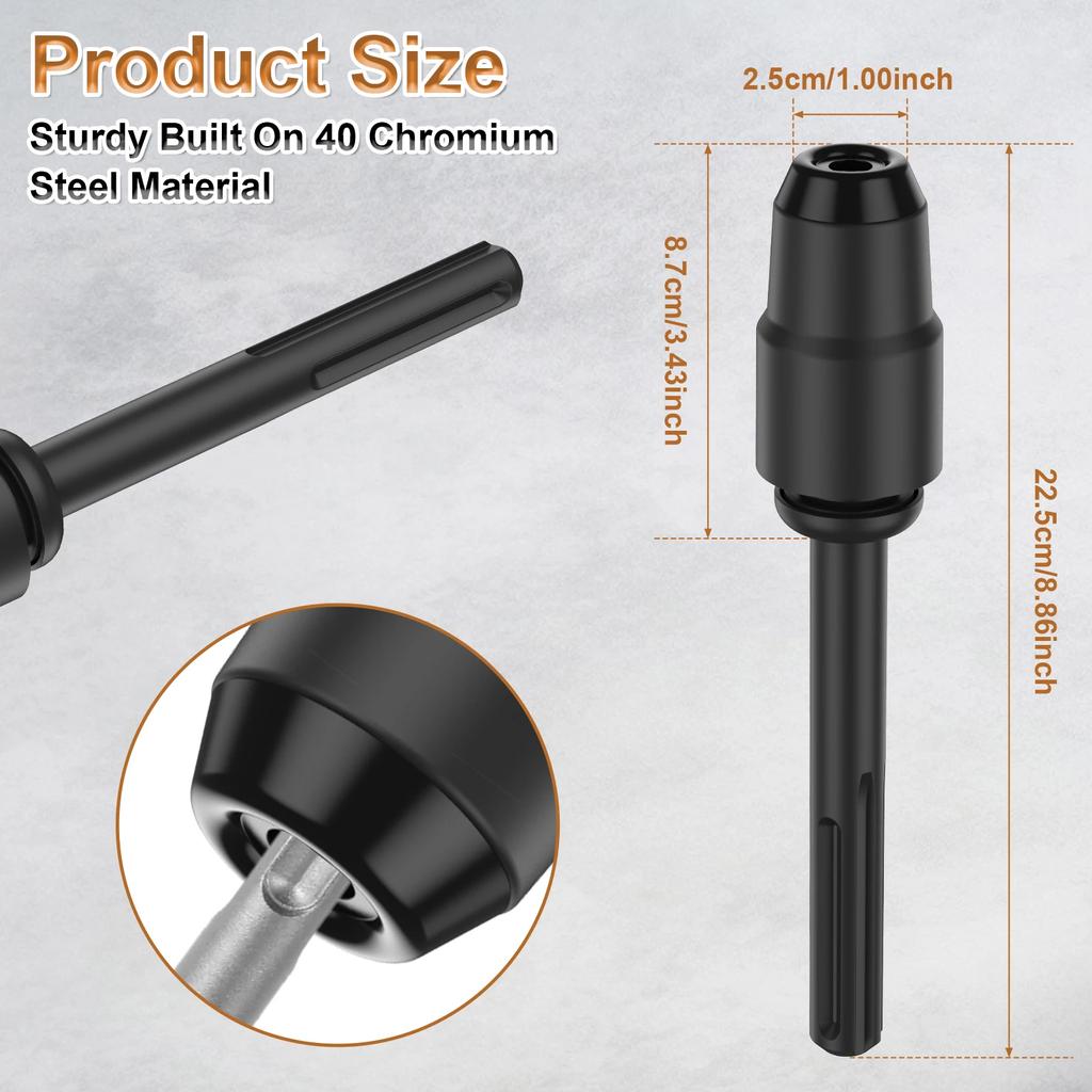 Electric Drill Adapter SDS Max To SDS Plus Sturdy 40Cr Steel Drill Chuck Conversion Tool SDS Max To SDS Plus Drill Converter