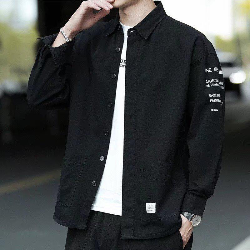 

Летний тренд 2021 года, мужская рубашка в корейском стиле с длинными рукавами и узором L