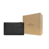 Coach Card Case Zipper Pebble Grain Leather Wallet Unisex Wallet Black C4280-QBBK