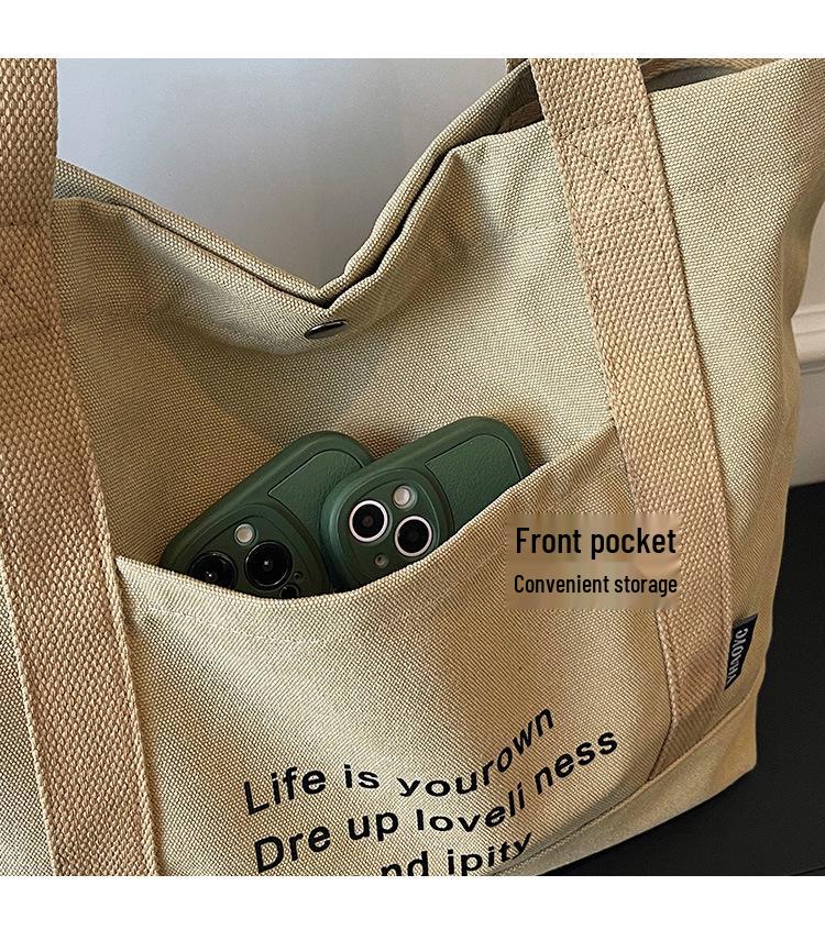 Borsa Tote in Tela Retrò da Donna 2026 – Versatile, Grande Capacità, da Mano o a Spalla Singola per il Pendolarismo