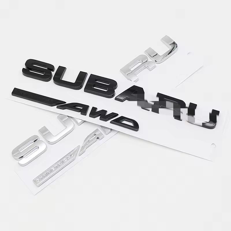 ABS Car Stickers Letter Emblem for B-R-Z SYMMETRICAL AWD WRX F-orester XV O-utback Impreza STI L-egacy Trunk Badge Decoration