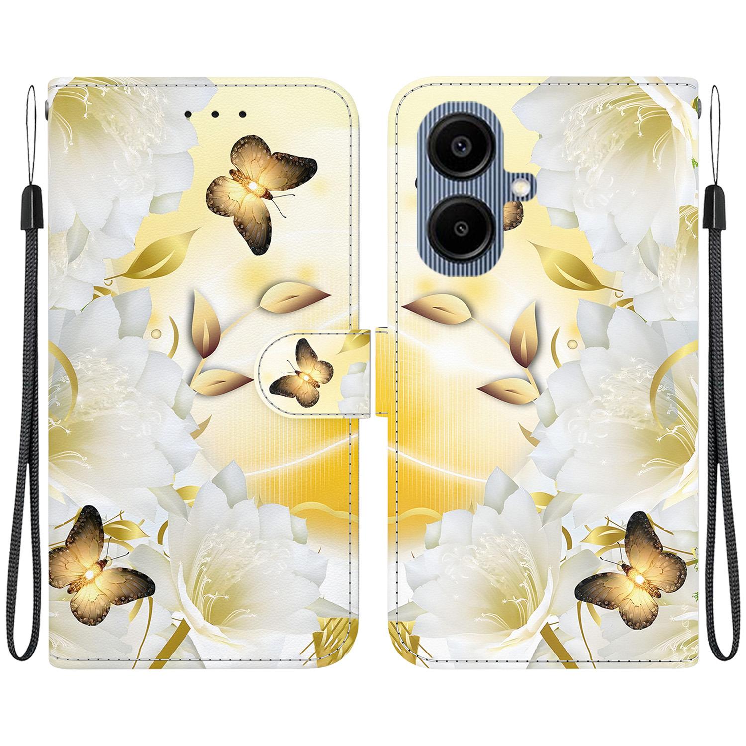 

For Samsung Galaxy A07 5G Wallet Phone Case Anti-Drop Pattern Printing Leather Flip Cover with Strap D