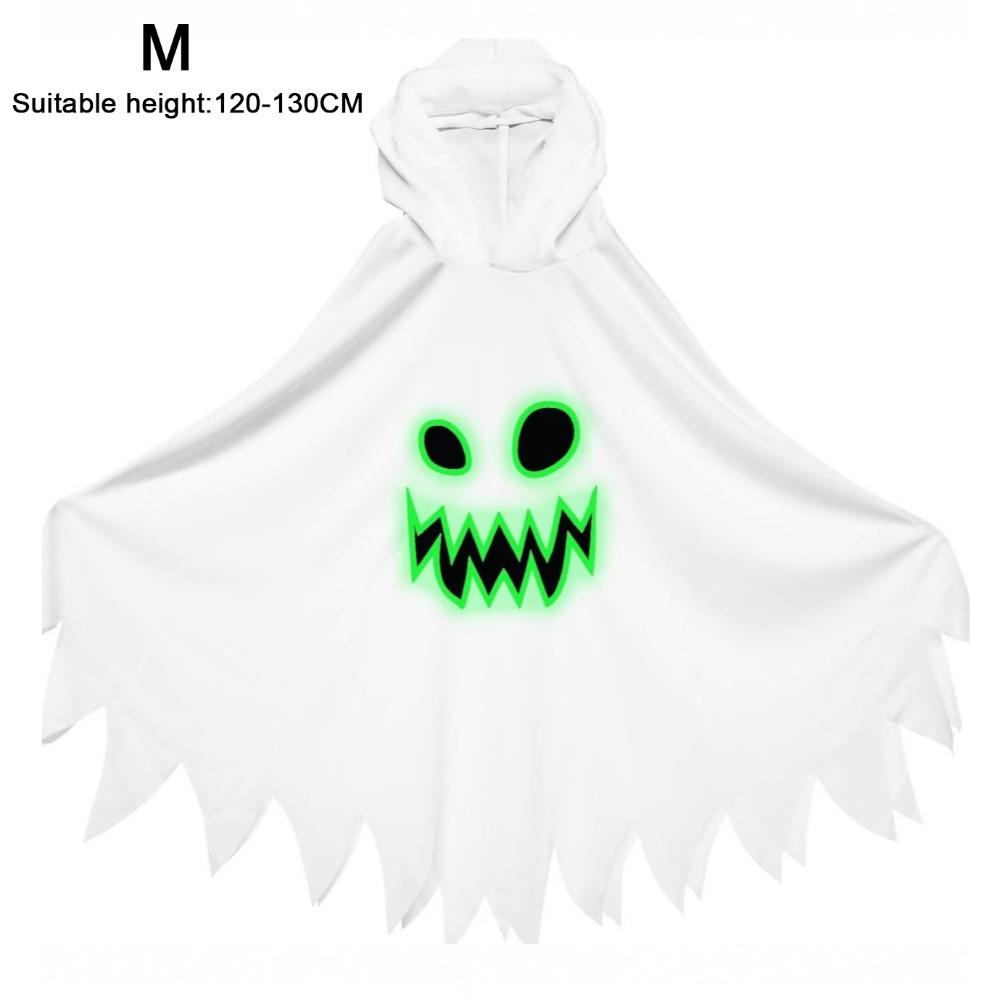 

Костюм на Хэллоуин с дизайном Призрачного лица, светящийся в темноте, нарядный костюм для вечеринки, сценическое выступление White M