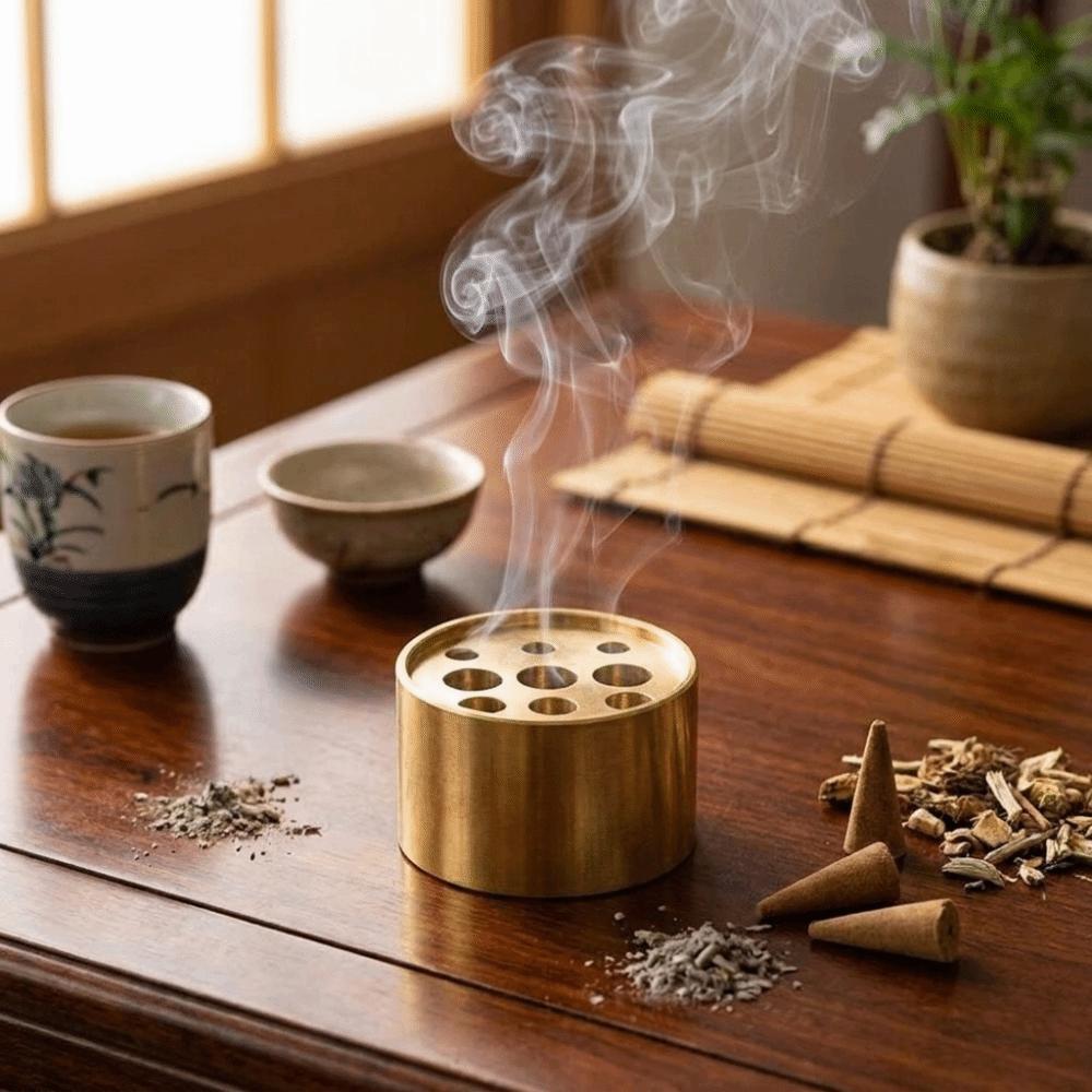 9 Holes Incense Burner Vintage Mini Vase Tibetan Incense Burner Incense Holder Study Office