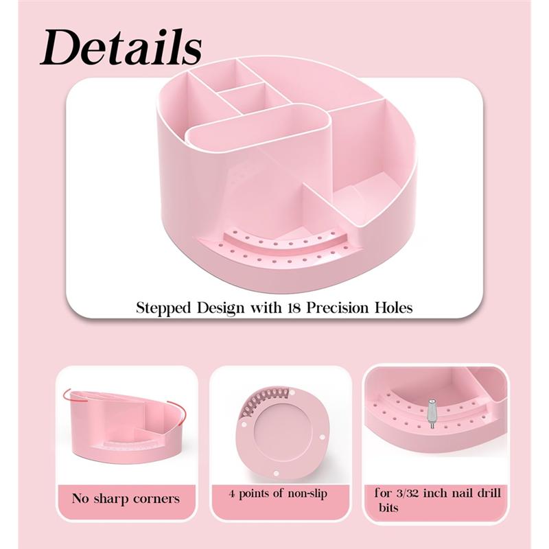 Nail Drill Holder 18 Hole Nails Drill Bit Holder Nails Desk Organizer Professional Nails Drill Holder Stand