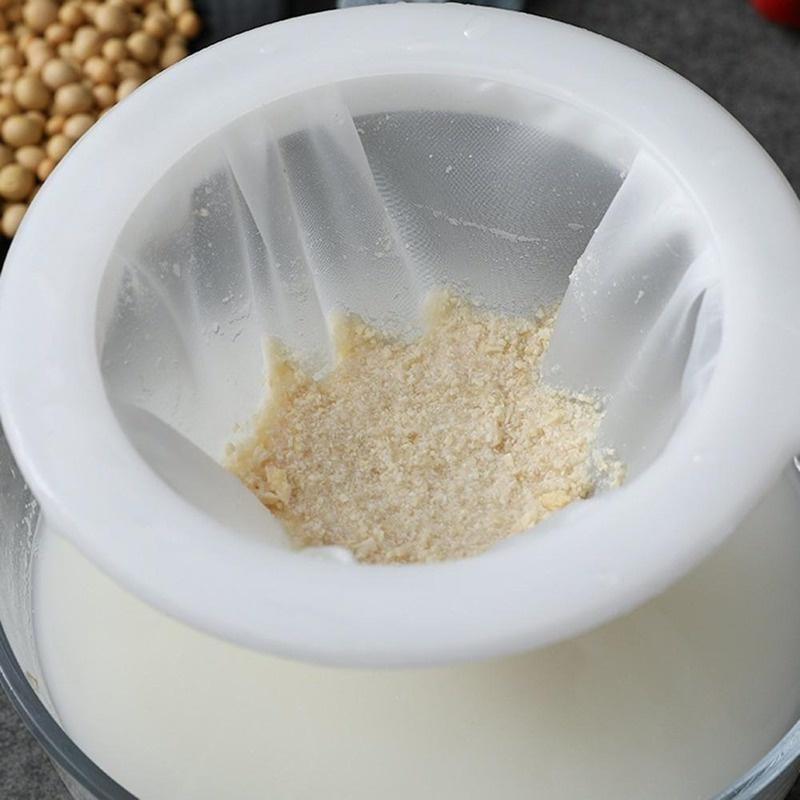 200/400 Mesh Kitchen Ultra-fine Mesh Strainer Kitchen Nylon Mesh Filter Spoon for Suitable for Soy Milk Coffee Milk Yogurt