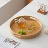 25/30/35/40CM Wood Tray Round Food Bread Pan New Decorative Tray  Breakfast Dinner