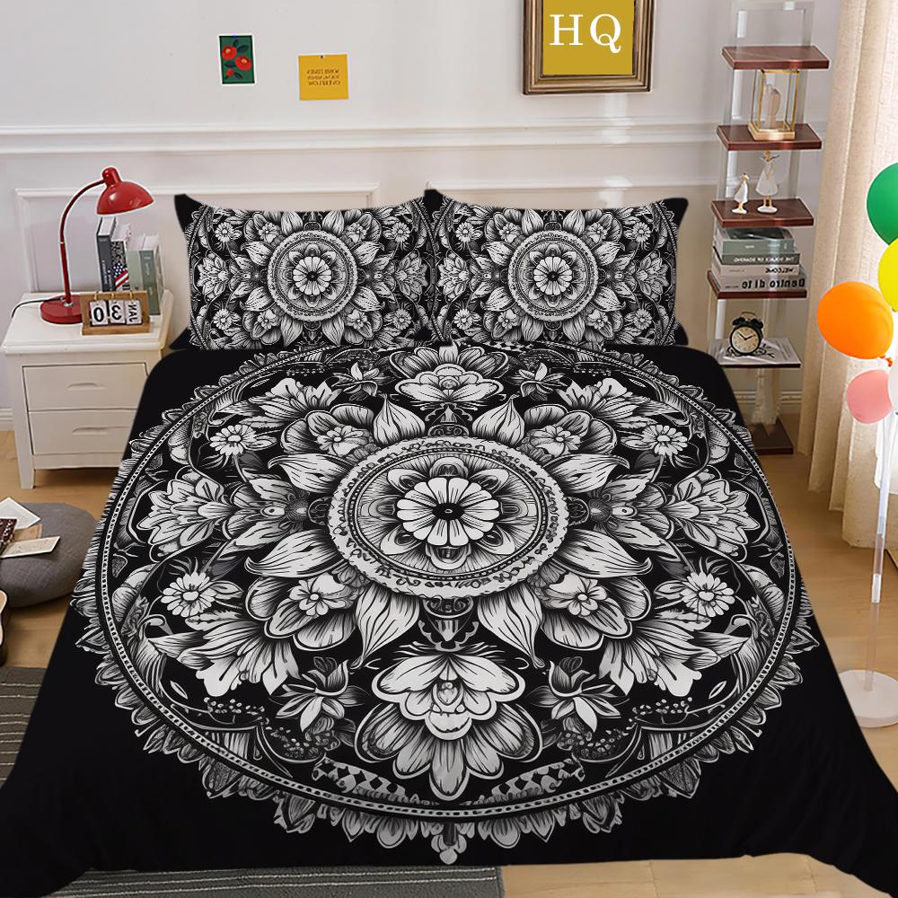 Módní sada povlaků na přikrývku Špičkové designové dekorace do ložnice 3D povlečení na polštář s potiskem mandaly