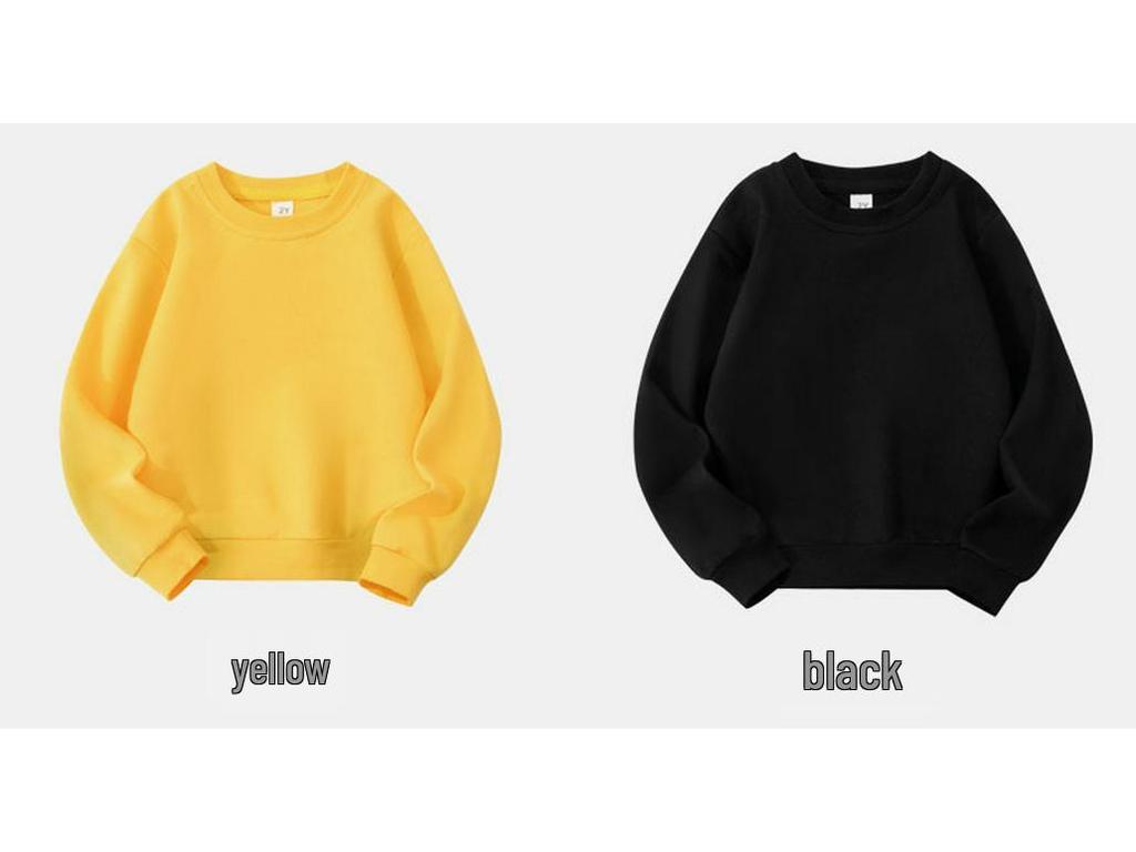 Customizable Kids' Solid Color Sweatshirt - Autumn Style Loopback Baby & Children's Wear