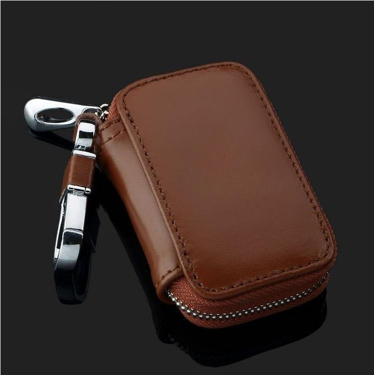 Leather Car Key Case Protection Auto Key Bag Key Chain Cover For Hilux Prius Auris Corolla Camry Auto Accessories