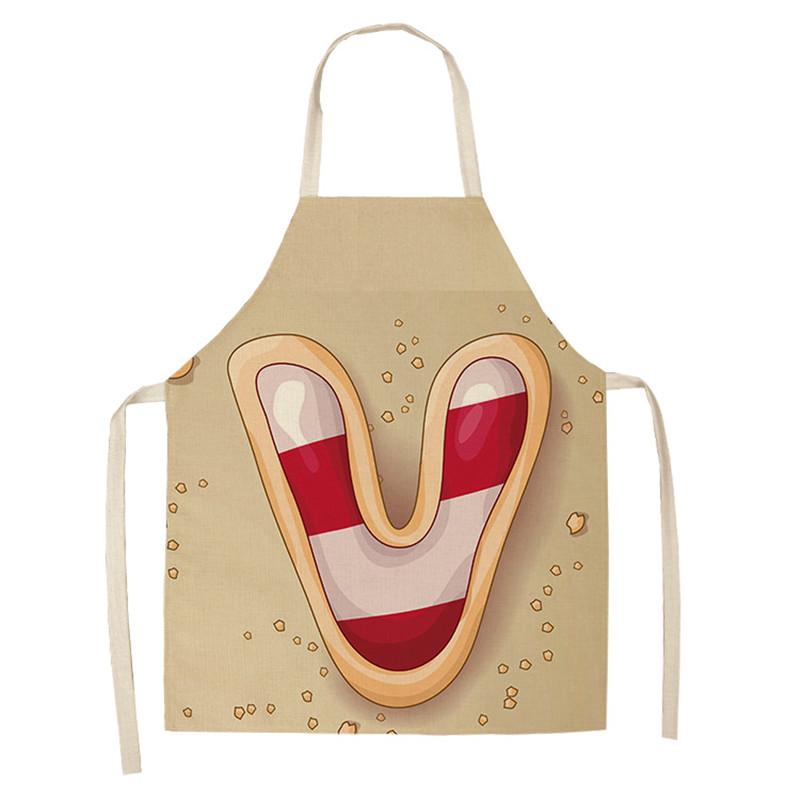Avental de cozinha com estampa de alfabeto, avental sem mangas de linho para crianças, para cozinhar, churrasco, ferramentas de limpeza doméstica, 47x38cm, 68x55cm
