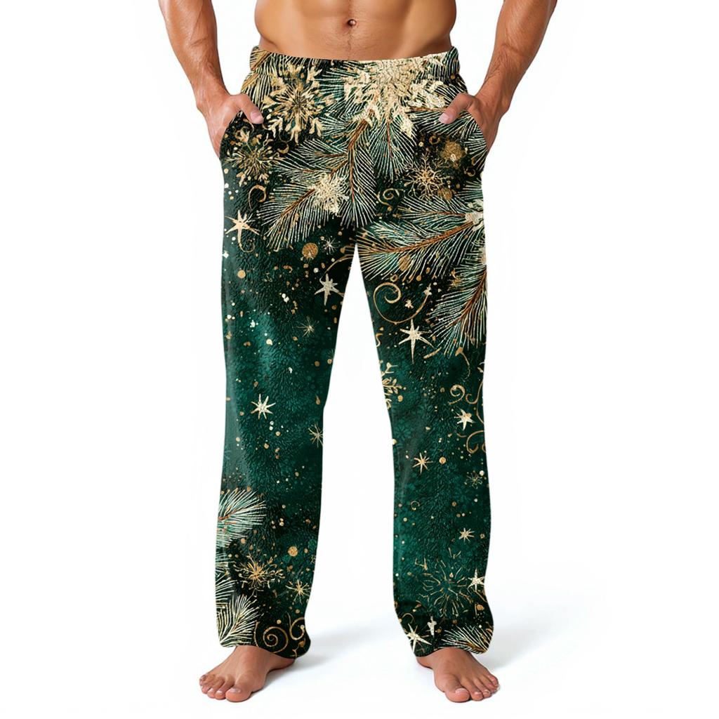 Men's Allover Printed Home Pants Sleeping Pajama Pants Long Pants Pajama Pants