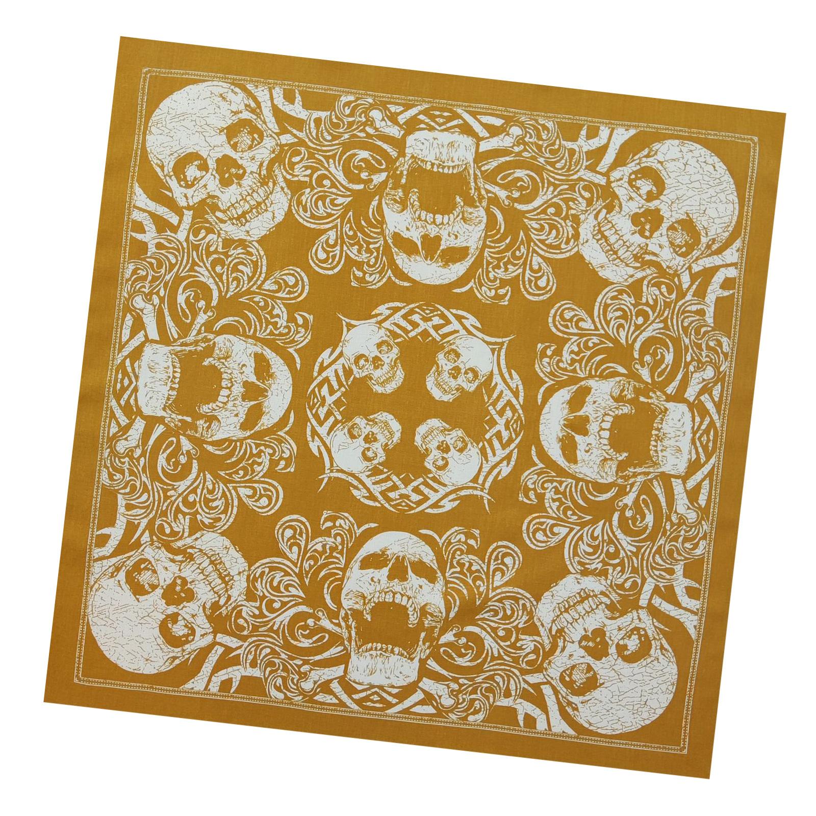 

21 бандана с рисунком черепа для женщин и мужчин, квадратный тюрбан, цветной головной убор B