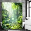 Grünes Blatt Wald Baum Grünzeug Grün Heilend Duschvorhang, Badezimmer Dekorativer Duschvorhang, Wasserdichter Duschvorhang mit