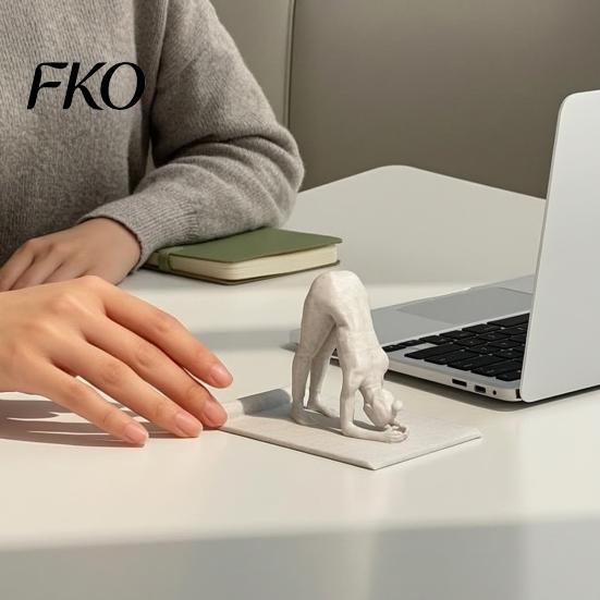Elegant Desktop Sculpture Yoga Shape Phone Stand, Creative Sculpture, Imitation Stone Frosted Decor Texture Decorative Ornament, for Desk And Bedside