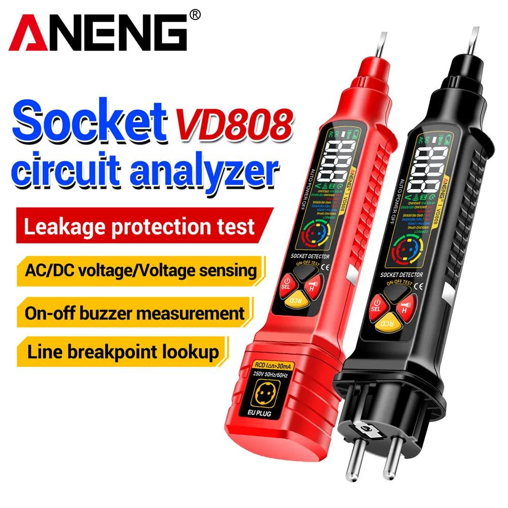 ANENG VD808 Circuit Breaker Finders AC Voltage Tester US/EU Plug  Leakage Polarity Leakage Tester Tools Socket Circuit Analyzer
