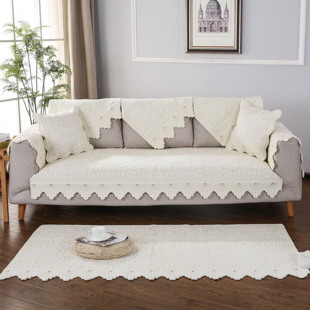 

Slipcover Cotton Leaf Design Modern Simple Non Slip Sofa Cushion Cover All Season Use 70*70