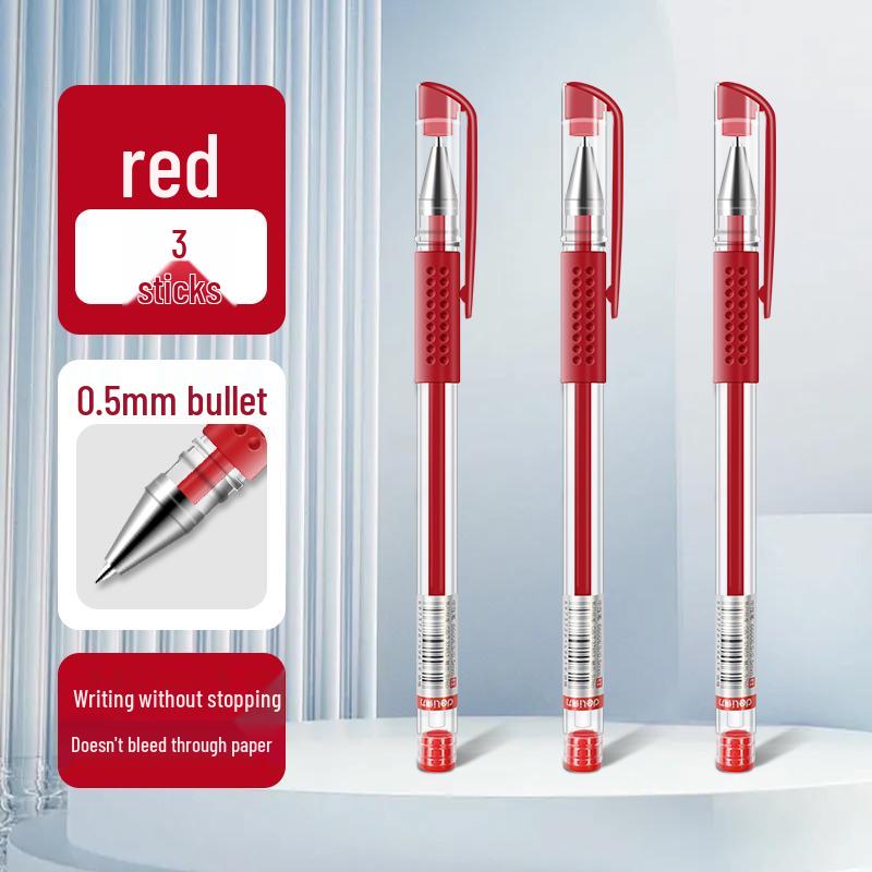 Deli Neutral Large Capacity 0.5mm Black & Red Ballpoint Pen for Students