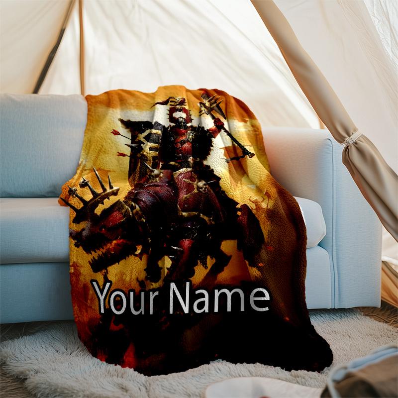 Custom Name Total War Warhammer Theme Printed Blanket - Perfect for Couch, Bed, Travel & Outdoor Use | Machine Washable, Cozy & Durable.