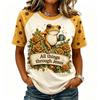Women's Short Sleeve T-Shirt with Letter Print Raglan Sleeve Neck Casual Summer Top