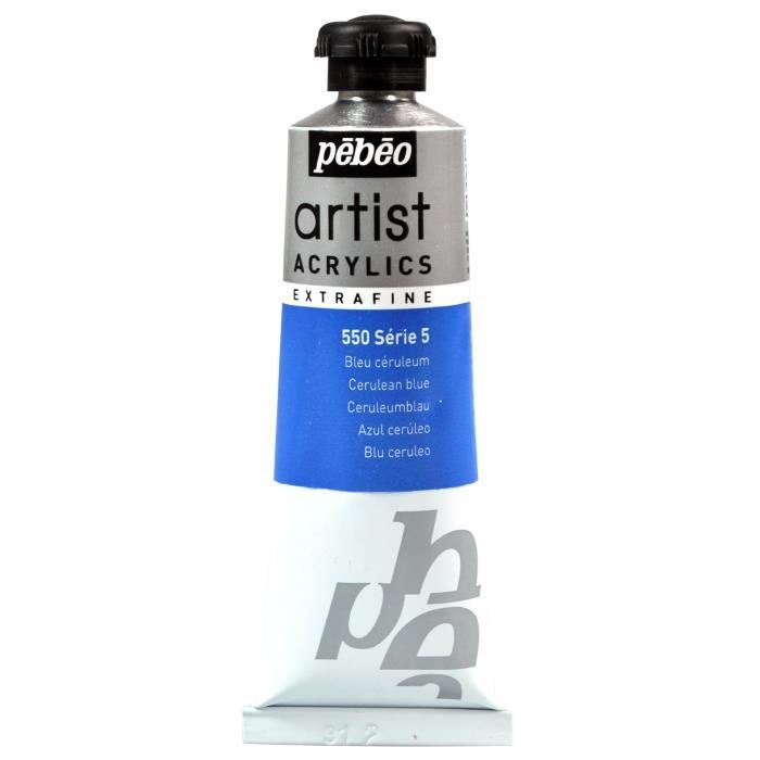 Peinture - PEBEO - Artist Acrylics - 37 ml - BLEU CERULEUM - Extra fine