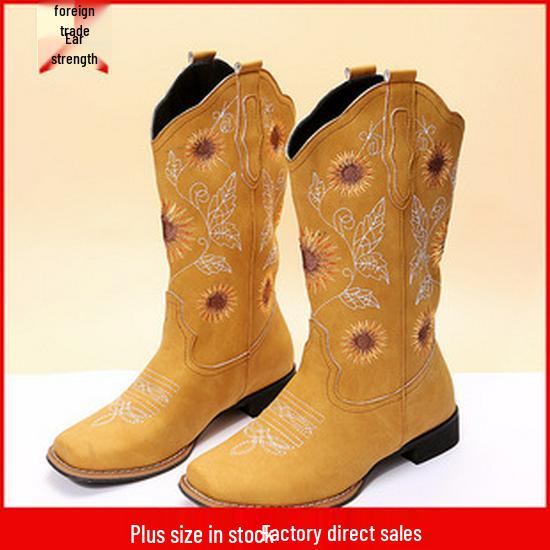Damen Leder Stiefel Herbst/Winter 2021 Mittelhoch Rund Zehen