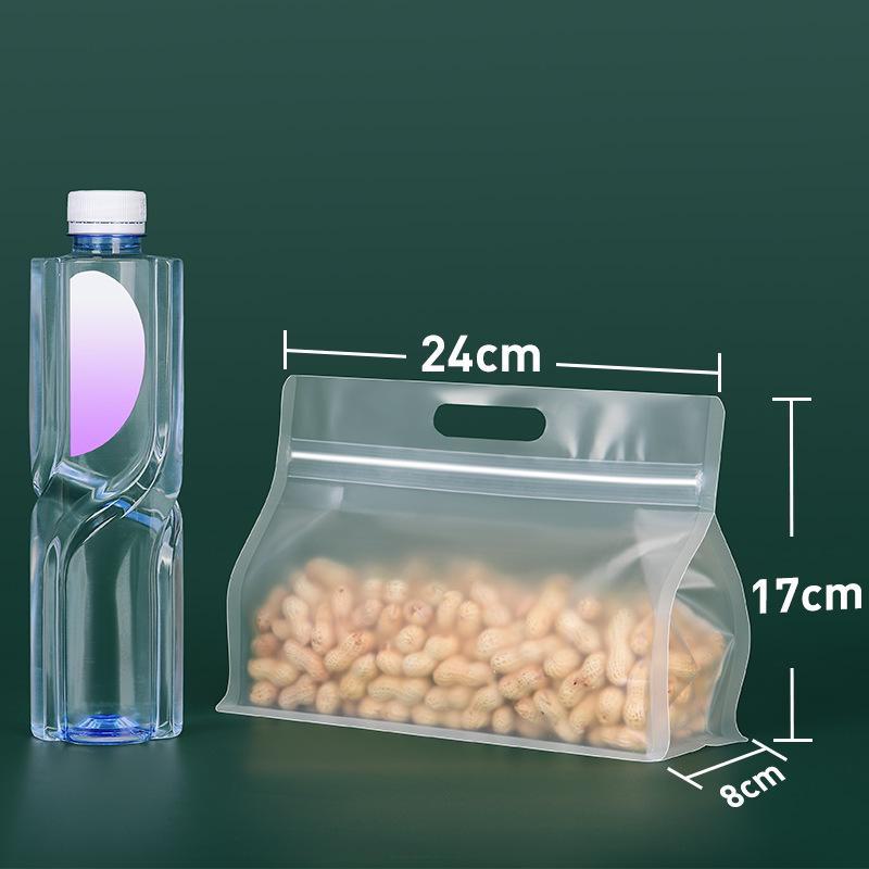 Frosted Transparent Eight-Side Sealed Tea & Food Packaging Bag with Buckle and Self-Supporting Design