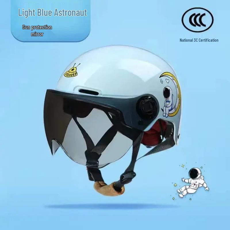 Certified Children's Cute Motorcycle and Electric Scooter Helmet - All-Season, Half Helmet for Summer Use